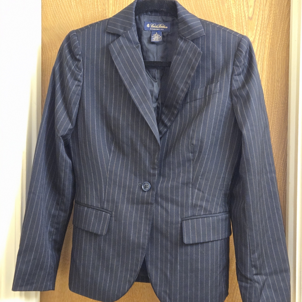 Brooks Brothers Navy Pinstripe Blazer